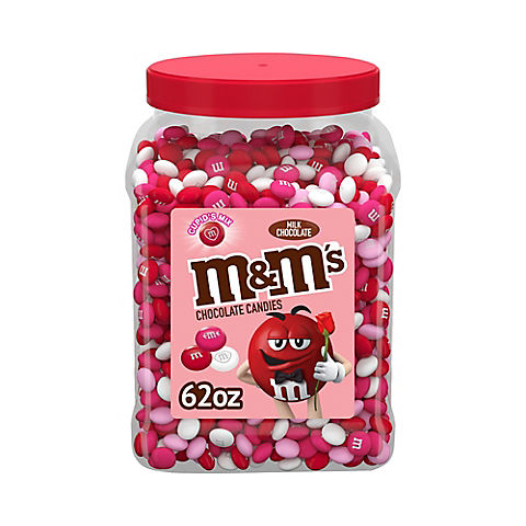 M&M's Milk Chocolate Valentine's Day Bulk Candy Jar, 62 oz.