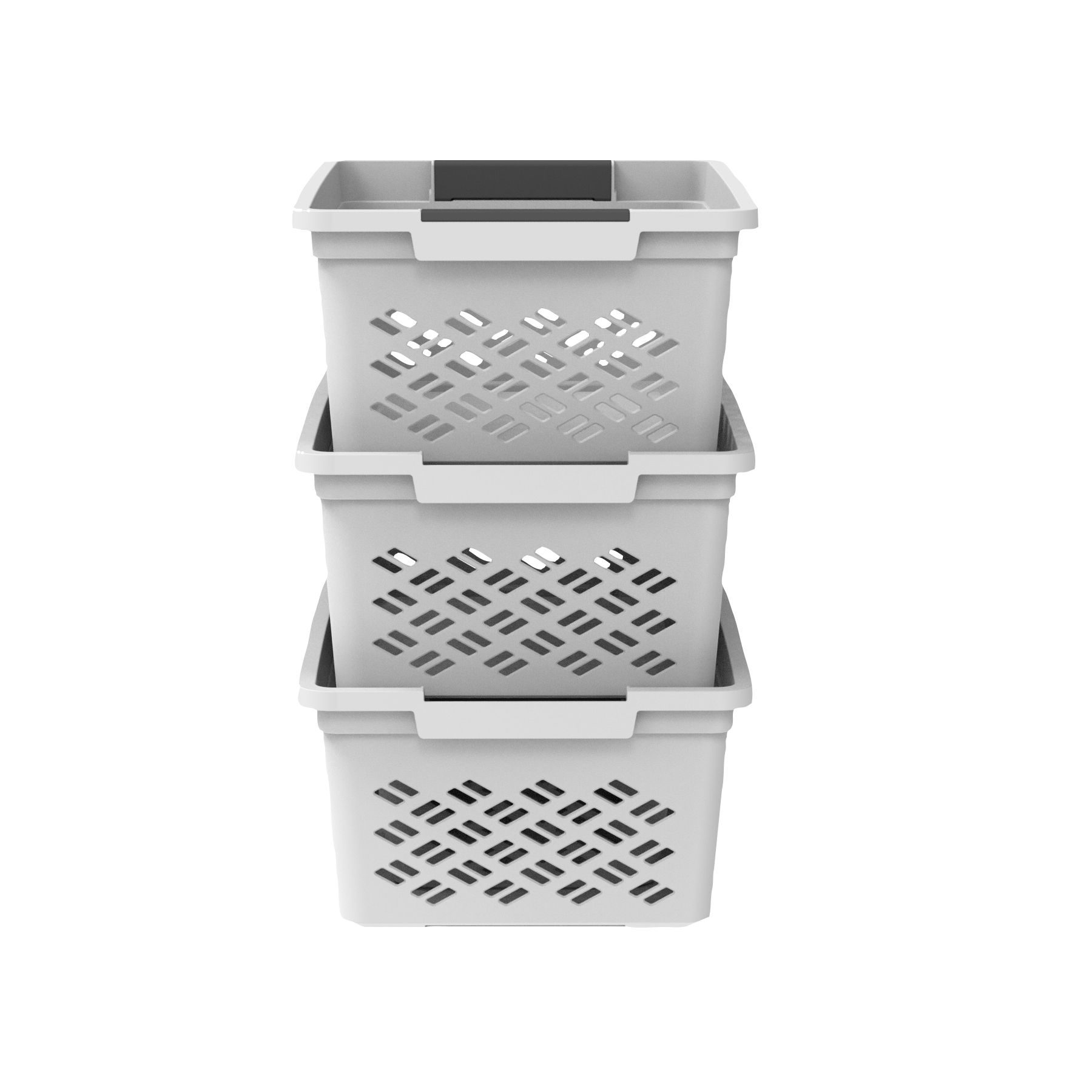 Ezy Storage Medium Brickor Stacking Baskets, 3 pk