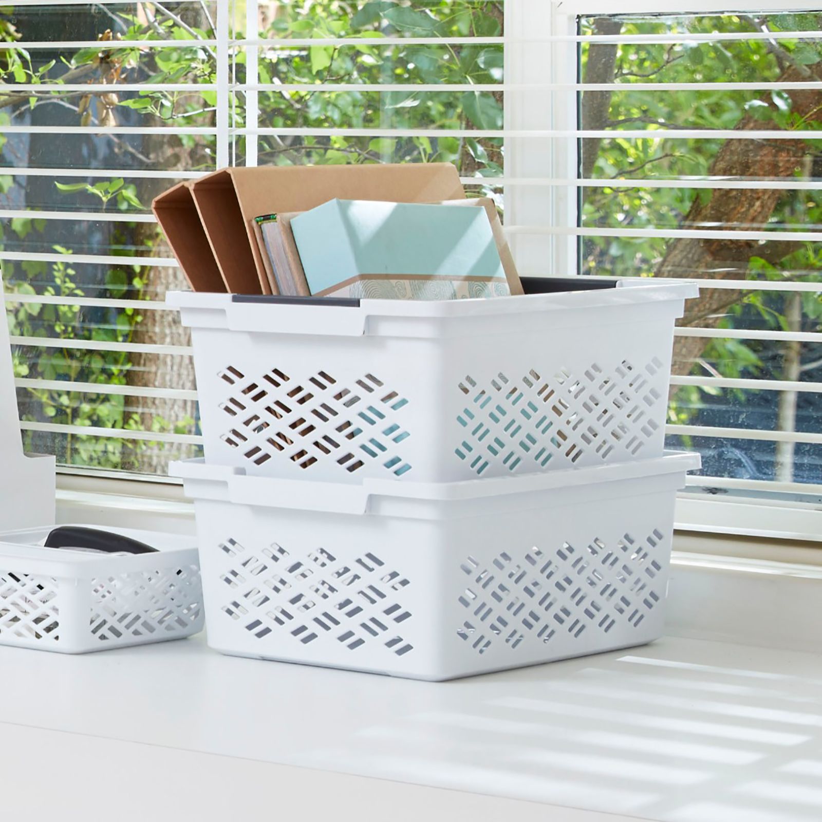 Smart Design | 2 Tier Stackable Pull Out Baskets