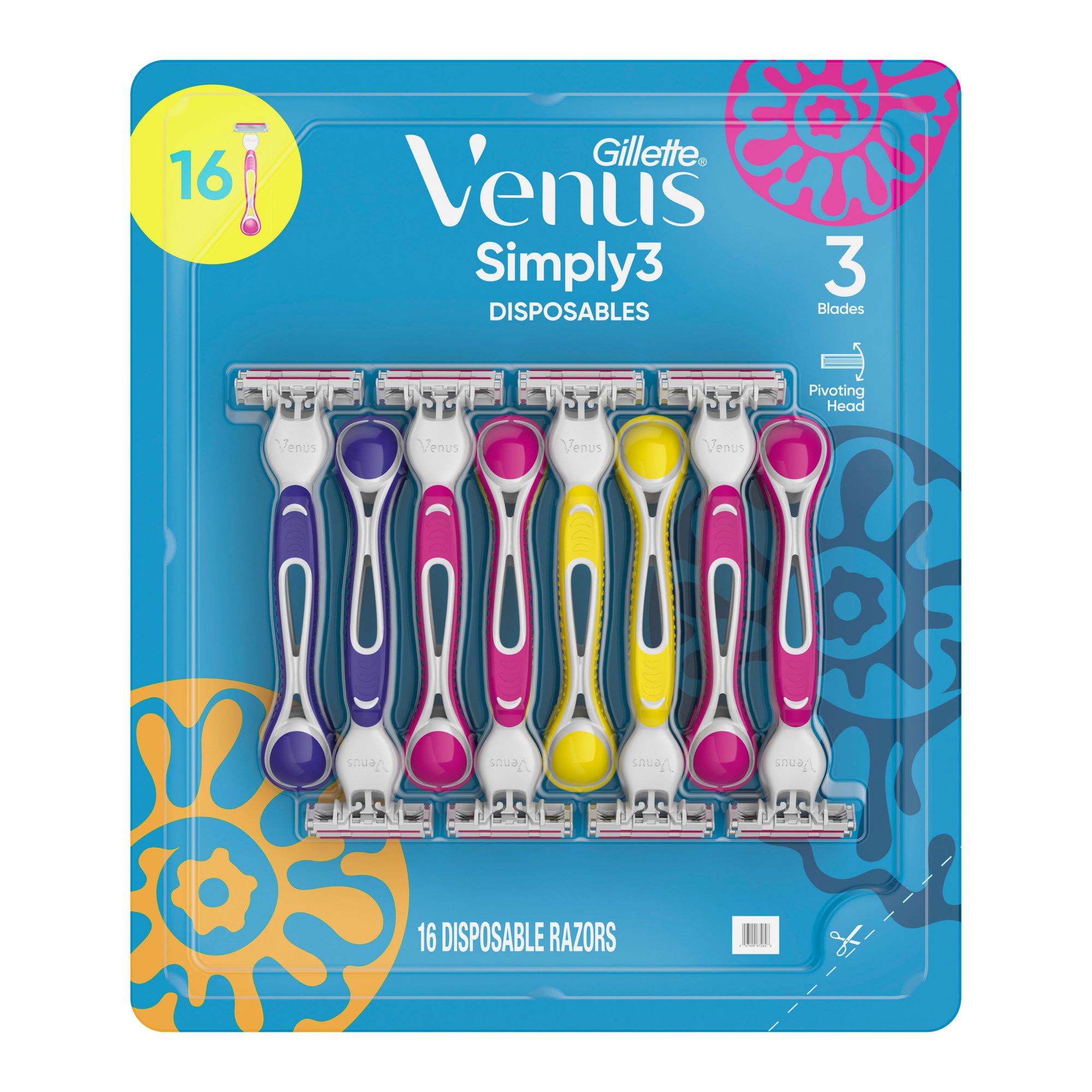 Gillette Venus Simply 3 Women's Disposable Razors, 16 ct.