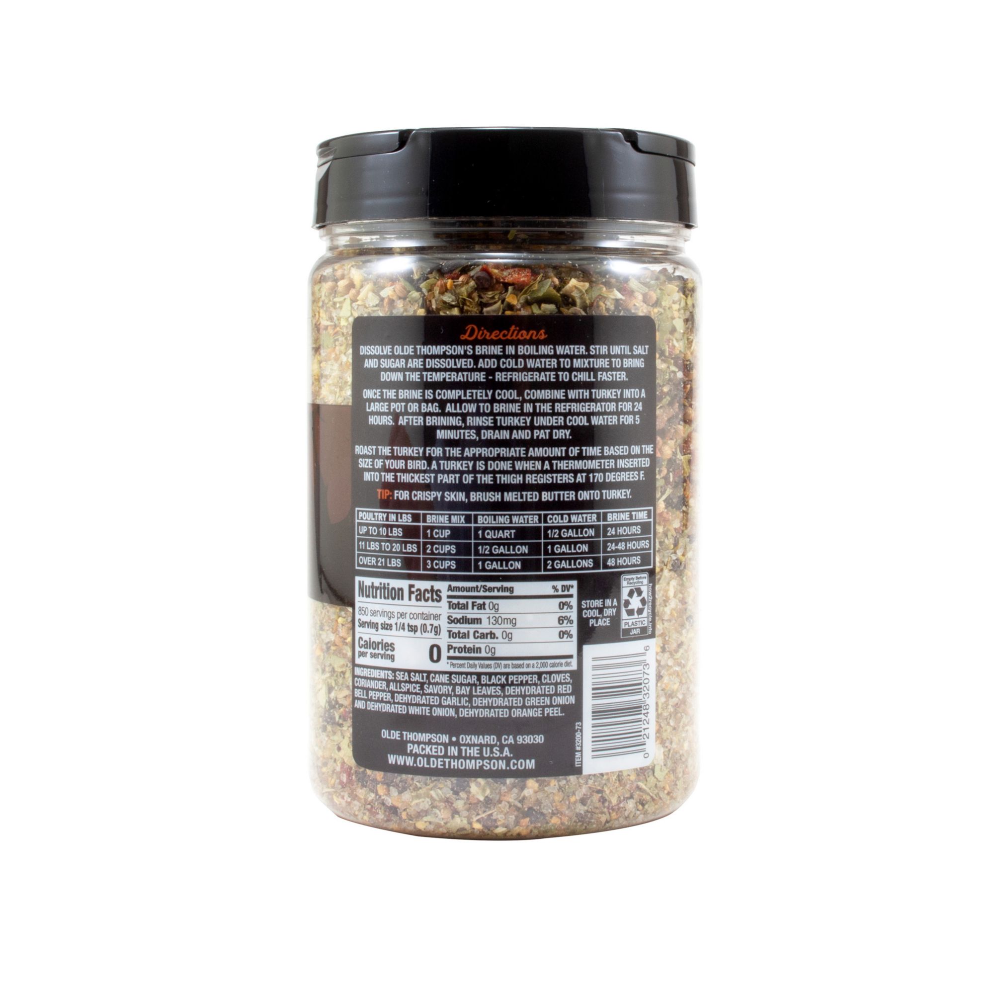 Salt-Free Turkey Brine Seasoning 1.2 lb Large Plastic Container