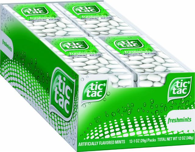 Tic Tac Freshmint Breath Mints, Bulk 12 Pack, On-The-Go Refreshment,  Stocking Stuffer, 1 Oz Each