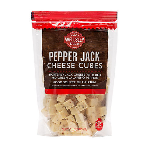 Wellsley Farms Pepper Jack Cheese Cubes, 2 lbs.
