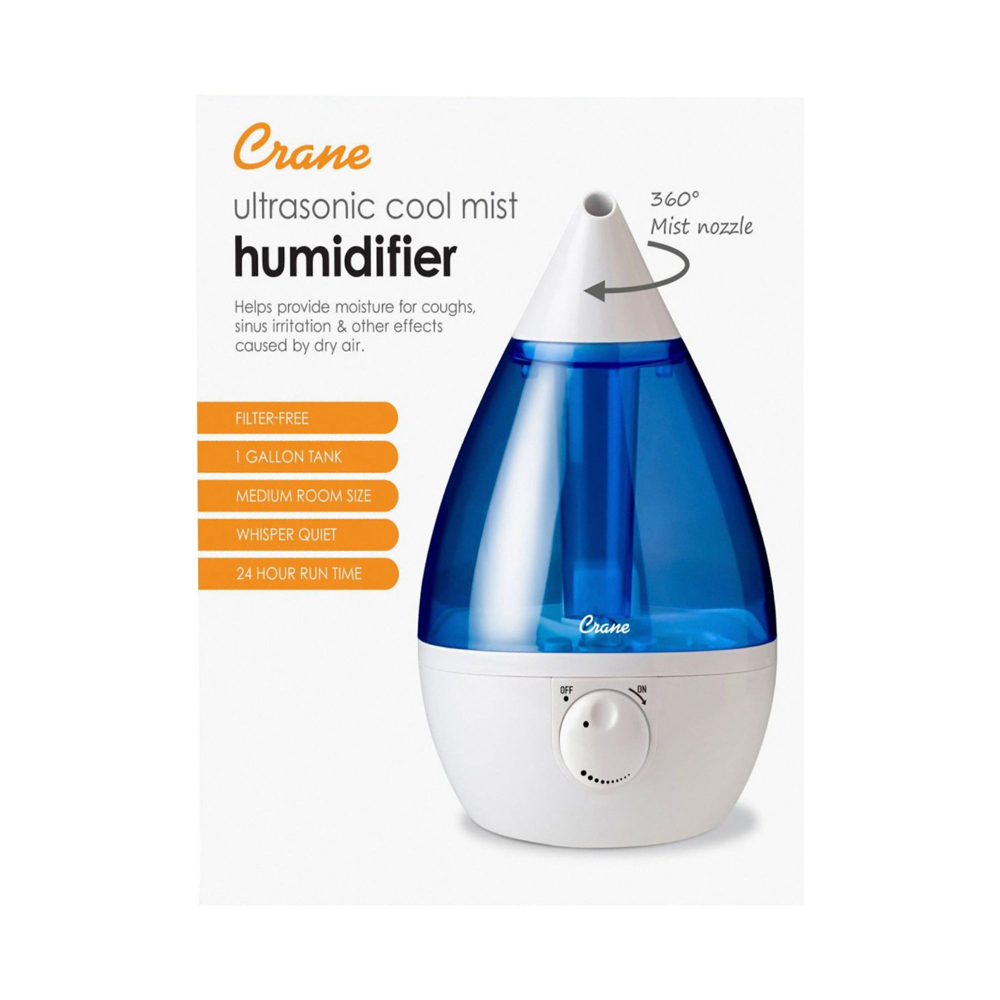 Crane 1 Gal. Drop Ultrasonic Cool Mist Humidifier