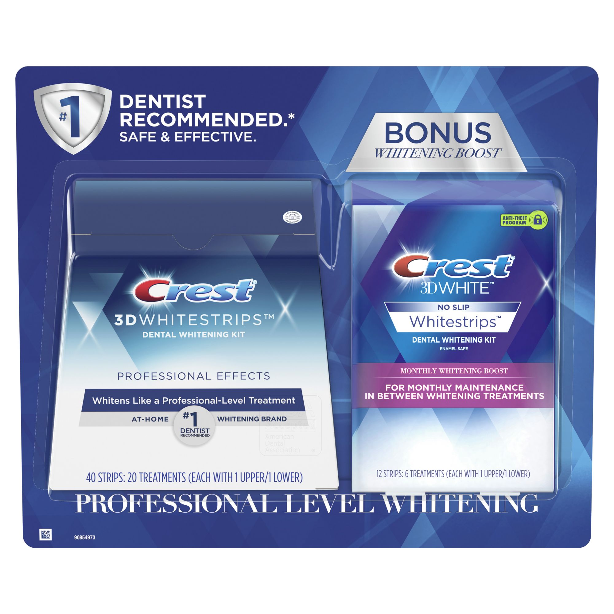 Crest 3D Whitestrips Professional Bright Levels 12 Teeth Whitening Kit, 18  Treatments, 1, 36.0 Count