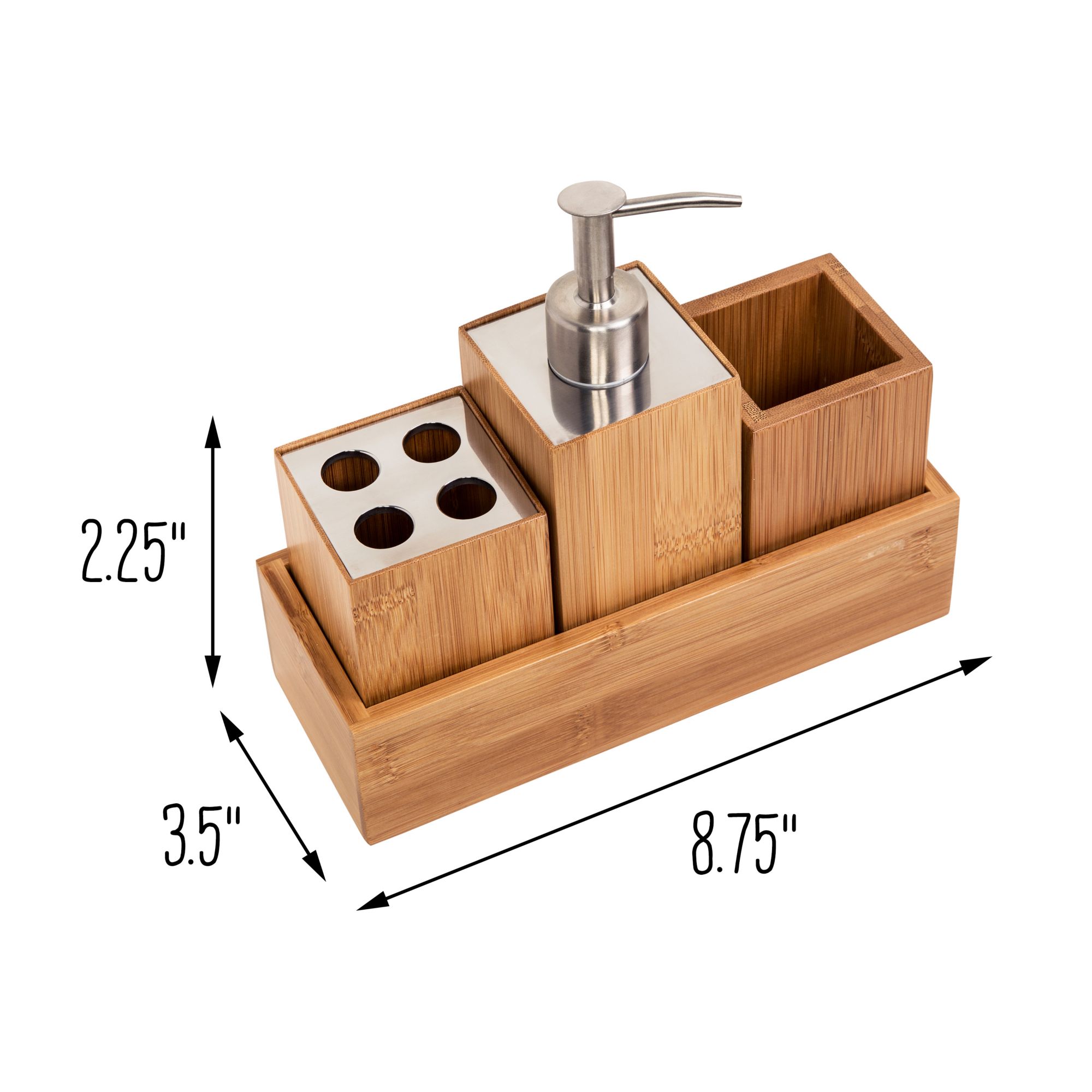 Home Basics Natural Bamboo Bathroom Accessories - Bed Bath & Beyond -  14154602