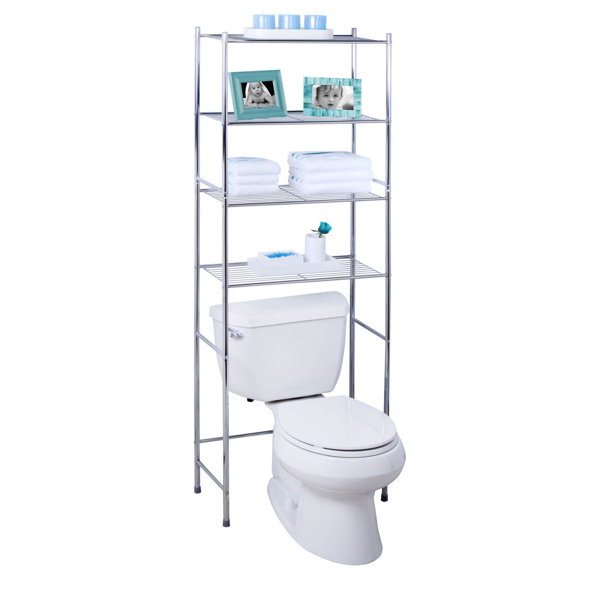 Buy Wholesale China Bathroom Organizer Over The Toilet Storage 4-tier  Adjustable Shelves For Small Room Saver Space & Over The Toilet Storage  Shelf at USD 37.44