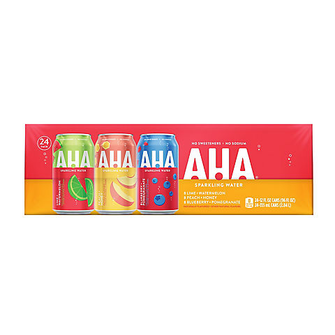 AHA Naturally Flavored Sparkling Water, 24 pk.