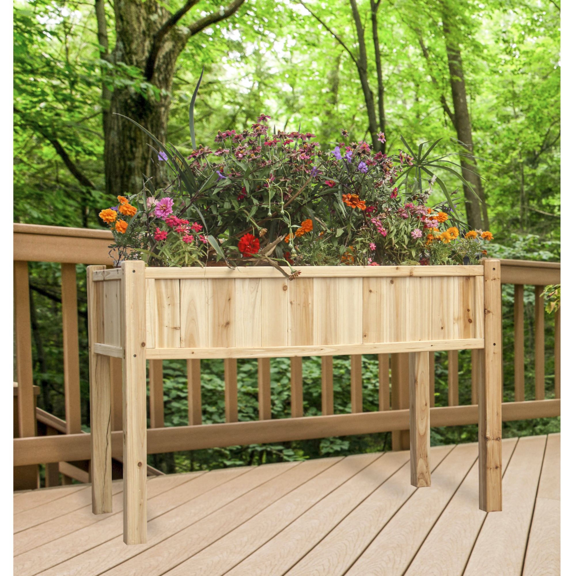 Natural Cedar Elevated Garden Planter