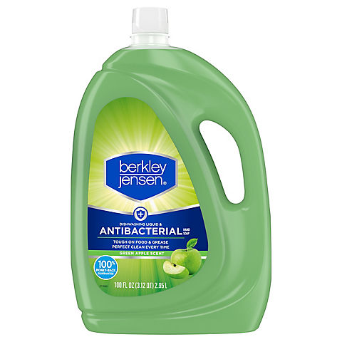 Berkley Jensen Antibacterial Dishwashing Liquid Dish Soap, Green Apple, 100 oz.
