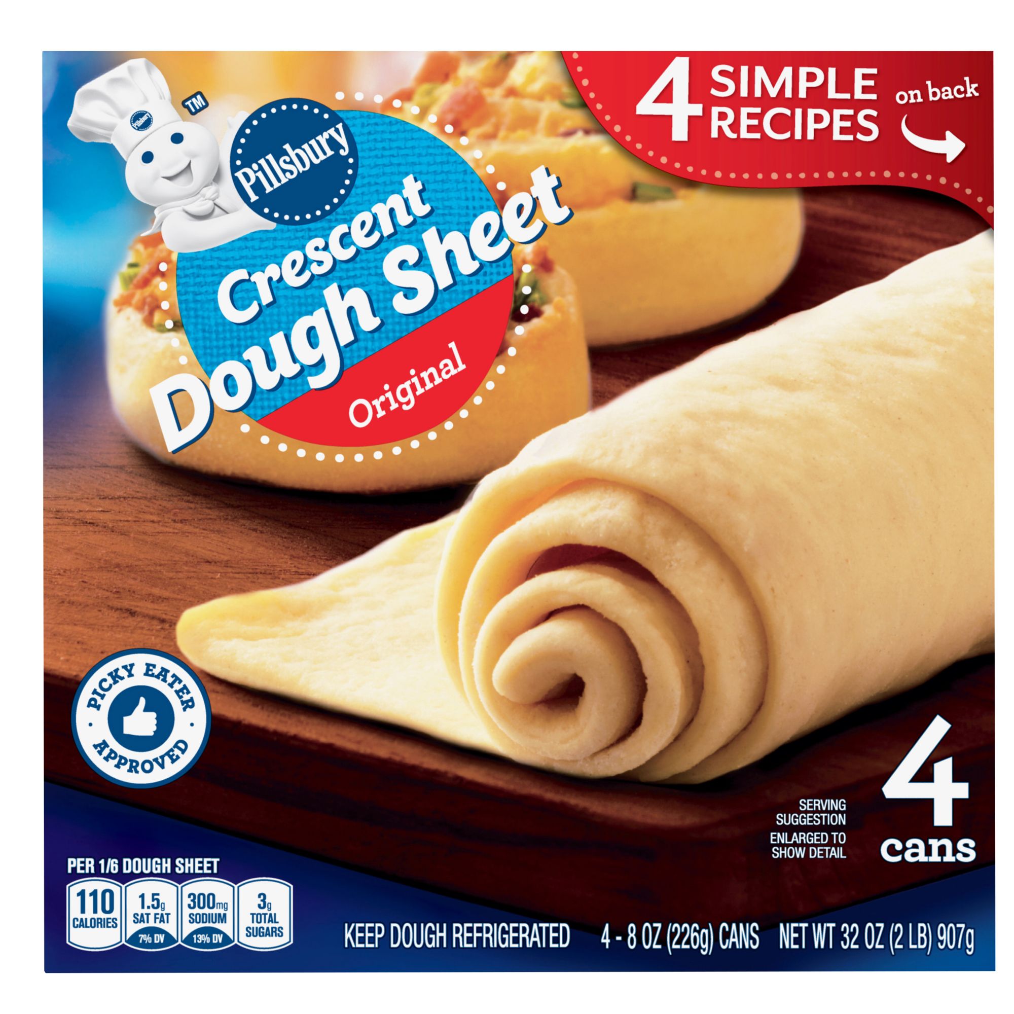 Pillsbury Crescent Rolls, Original Refrigerated Canned Pastry Dough, 8 Rolls,  8 oz 