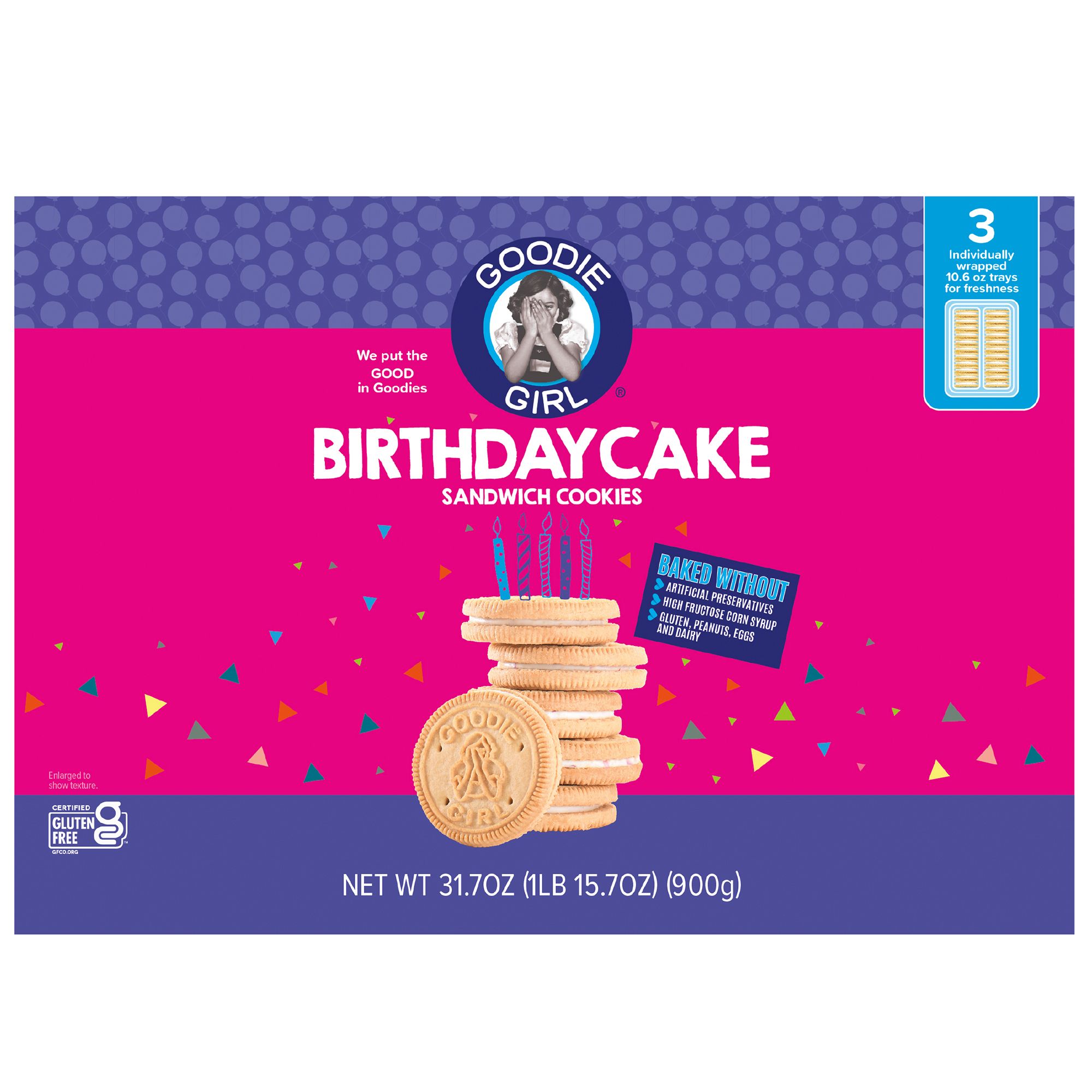 Goodie Girl Gluten Free Birthday Cake Sandwich Cookies Bjs Wholesale Club