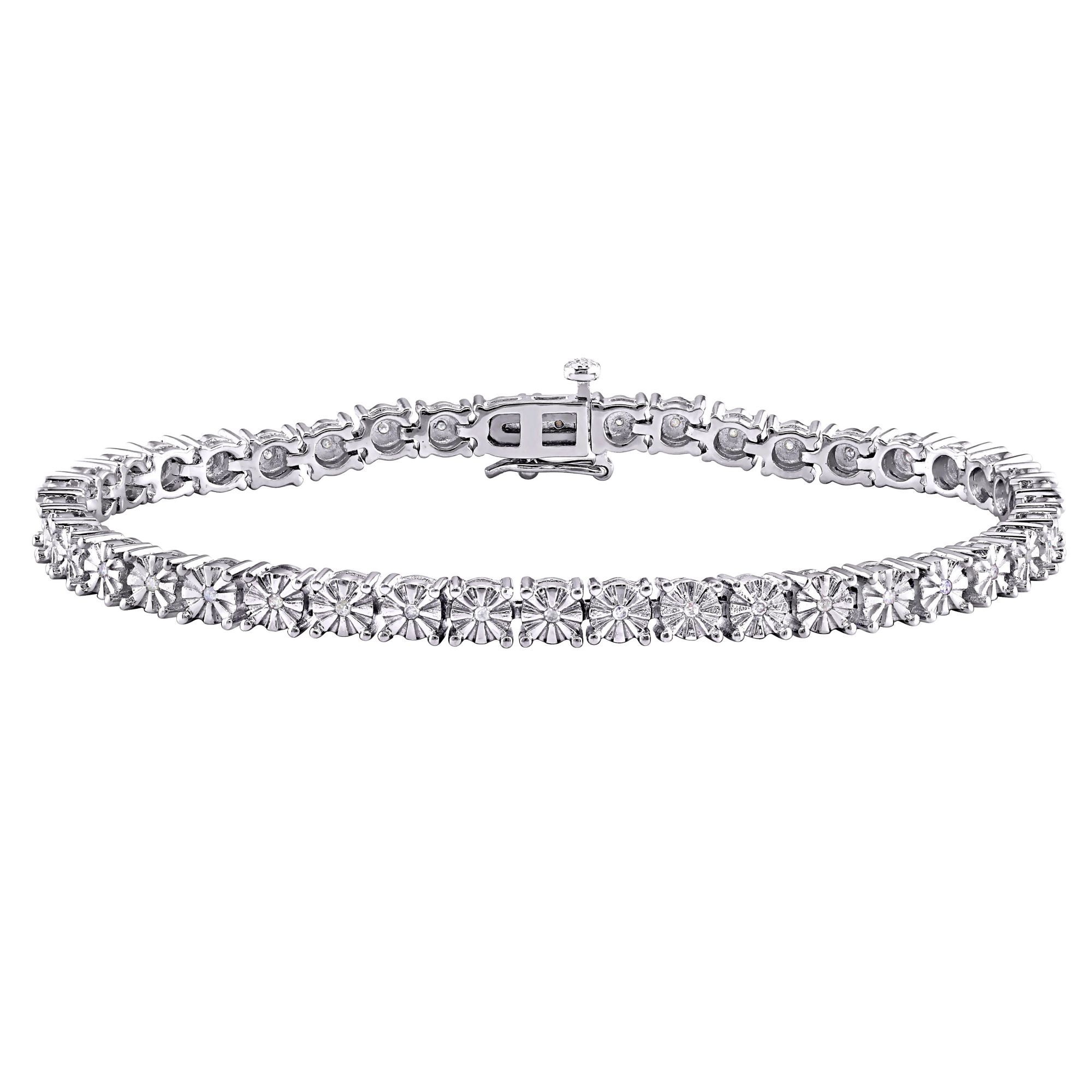 Sterling silver tennis on sale bracelet with diamonds