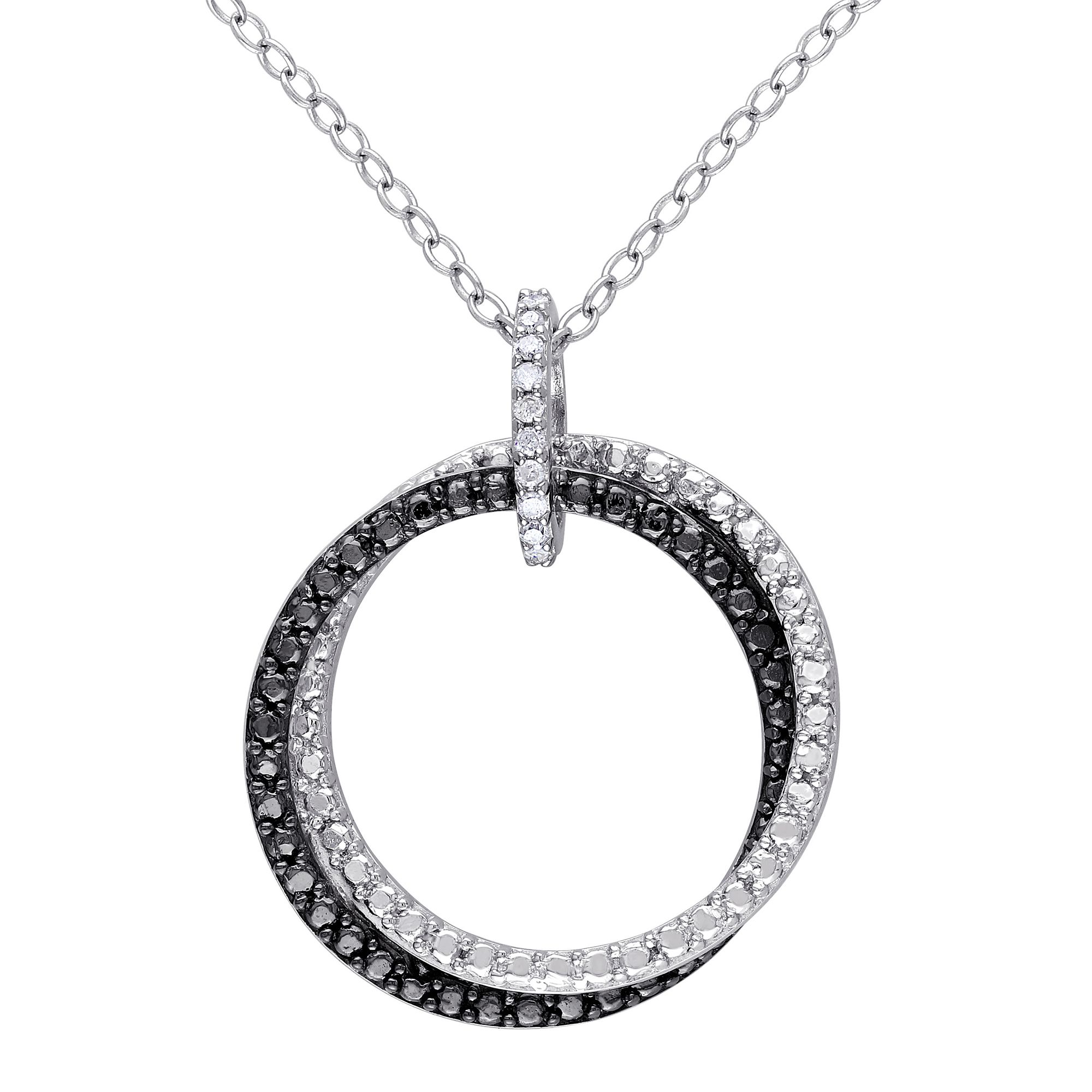 Black Silver and Blue Diamonds Lock Necklace for Rent