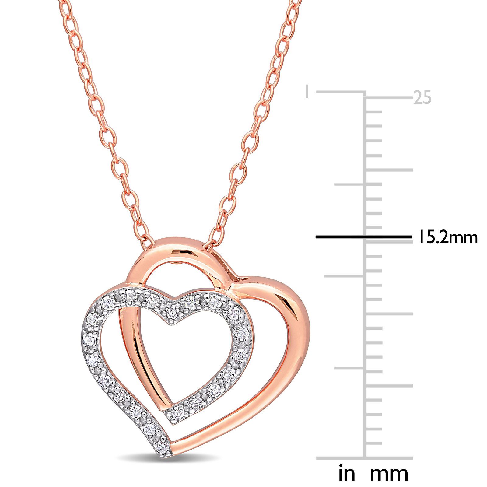 Double heart diamond on sale pendant