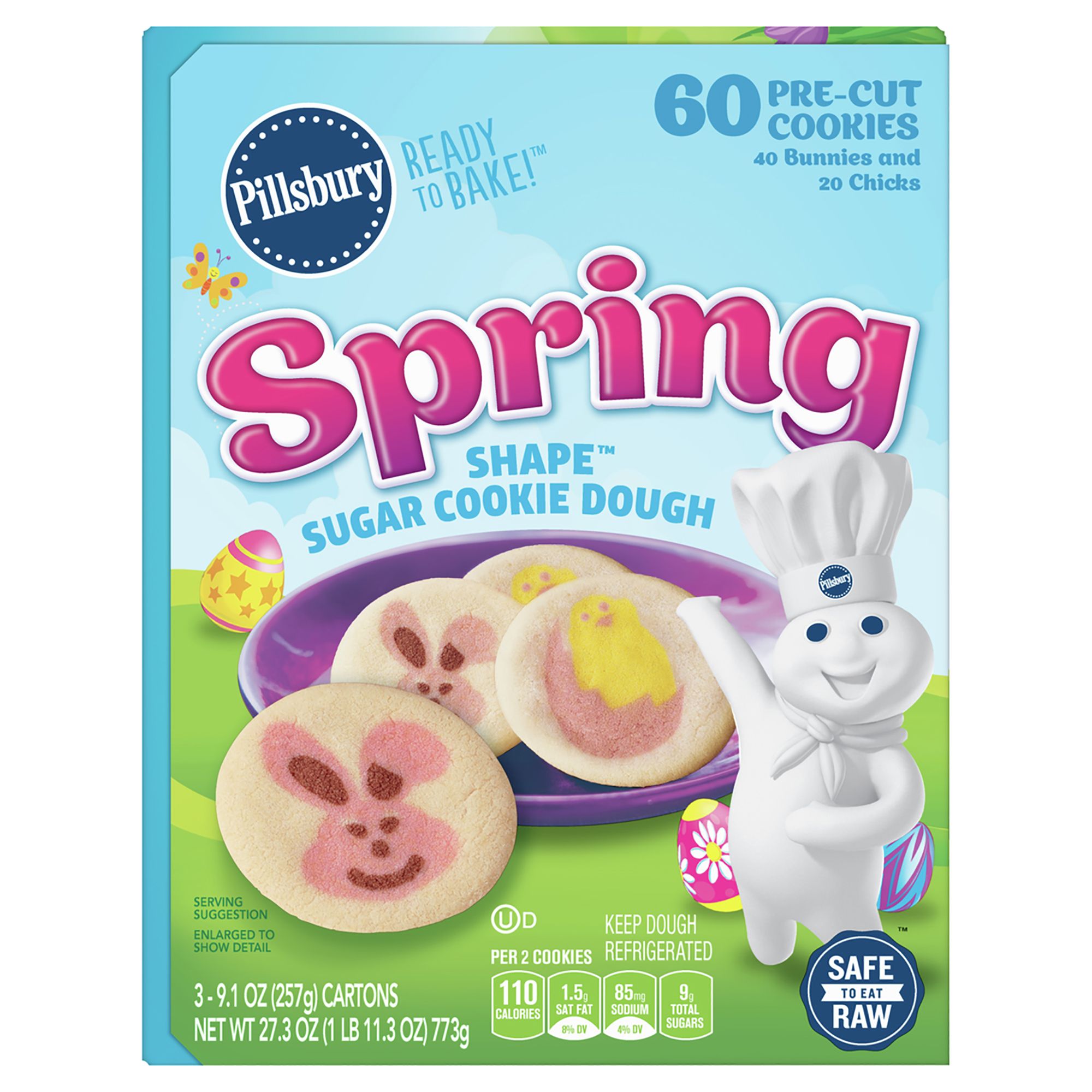 Pillsbury Spring Shape Sugar Cookie Dough 3 Ct Bjs Wholesale Club