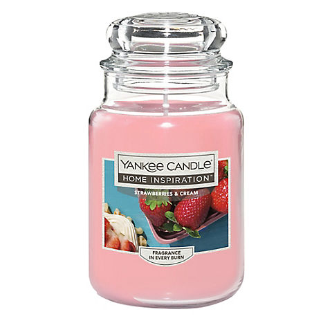 Yankee Candle Home Inspiration Strawberry and Cream Candle, 19 oz.