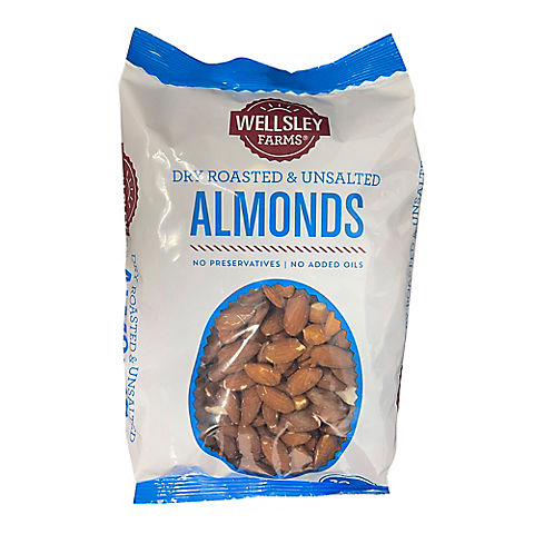 Wellsley Farms Dry Roasted & Unsalted Almonds, 2.5 lbs.