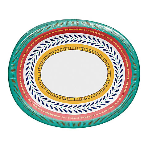 Artstyle 'Circle Soiree' Paper Plates 10"x12" Oval Platter, 35 ct.