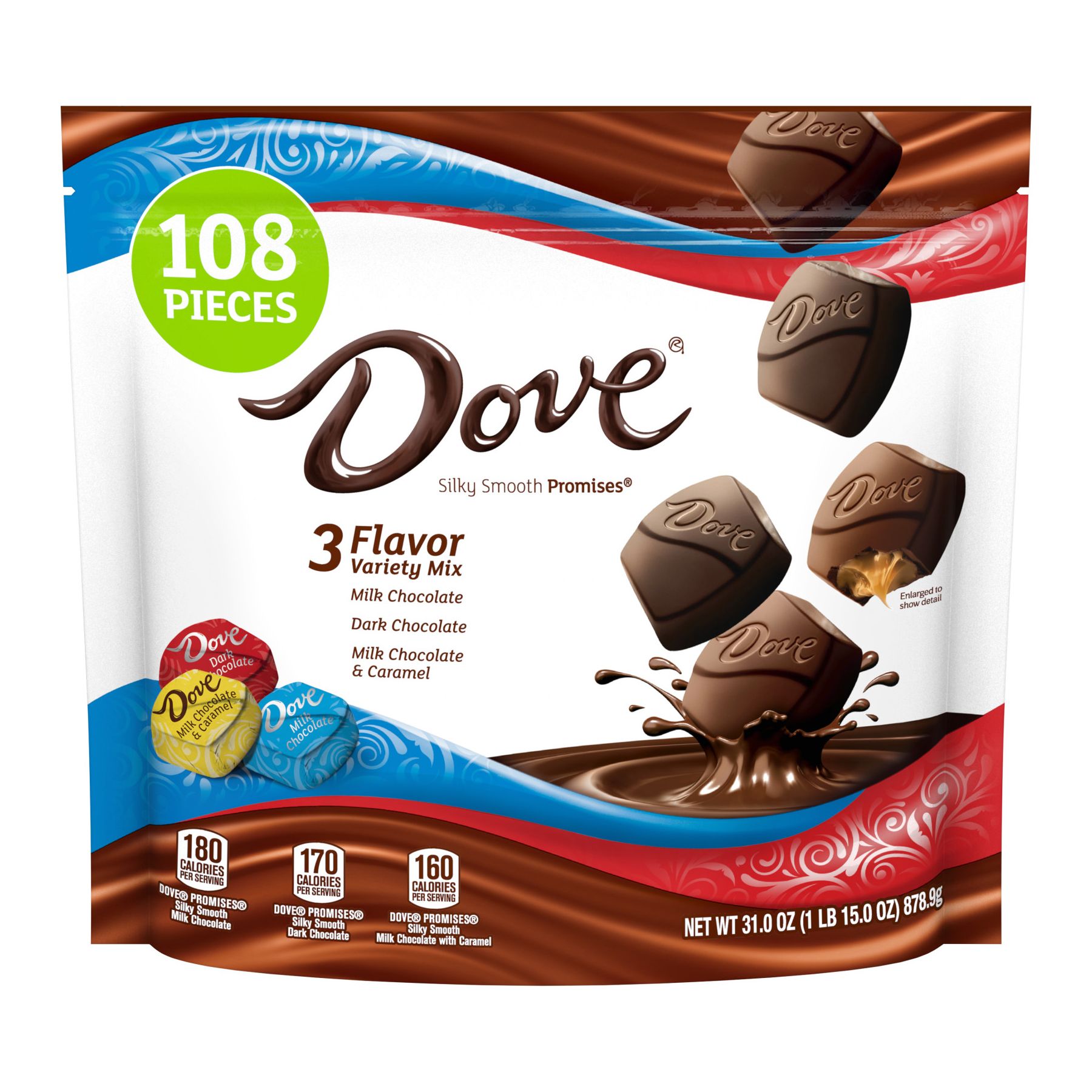 mini dove chocolate calories