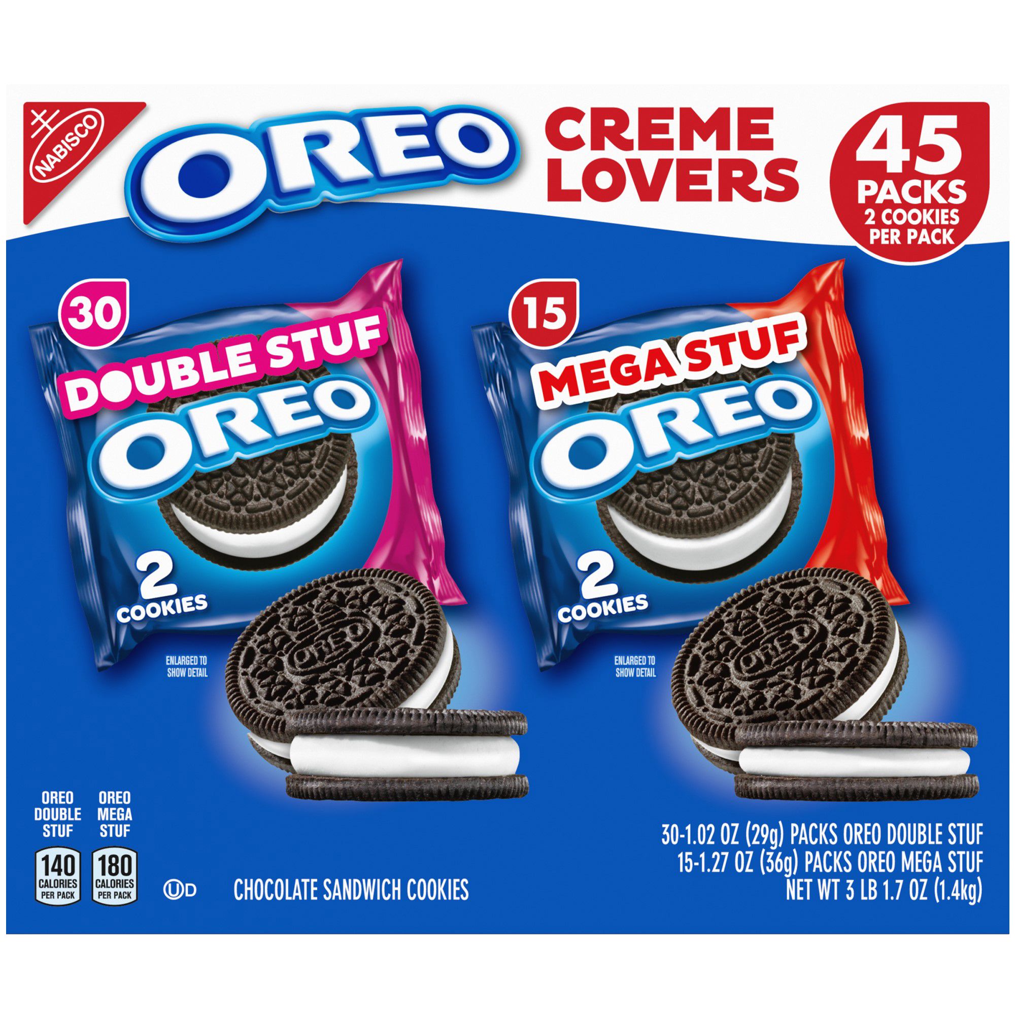 Oreo Creme Lovers Variety Box 45 Ct Bjs Wholesale Club