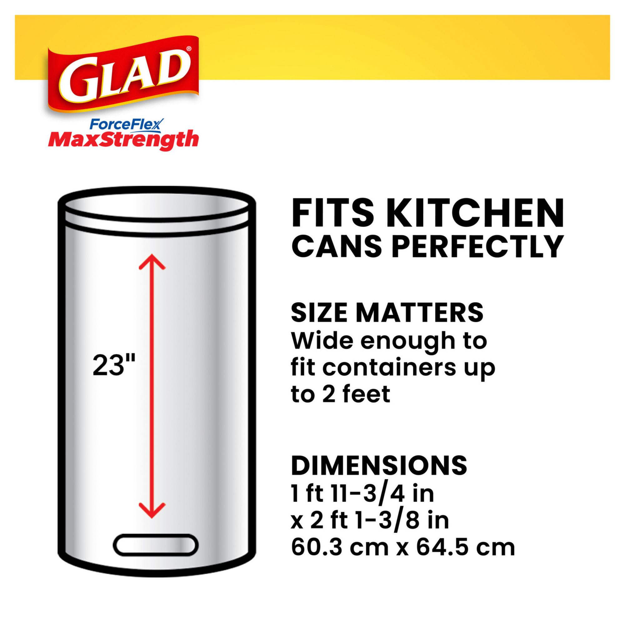 Clorox Glad ForceFlexPlus Tall Trash Bags - 13 Gallon 100 Count Unscented,  1 / cs