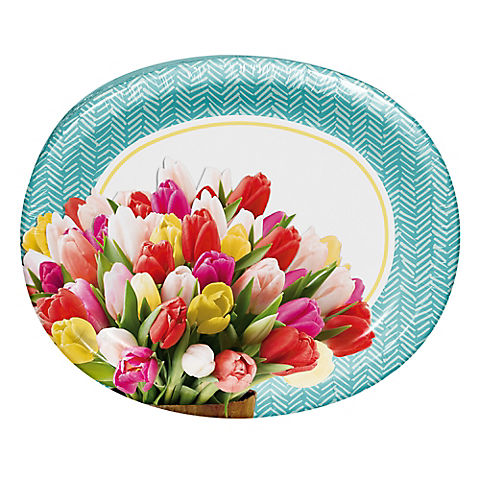 Artstyle 'Pretty Little Tulips' 10"x 12" Oval Platter, 35 ct.