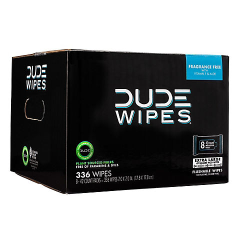 DUDE Wipes Extra Large Fragrance Free Wipes, 336 ct.