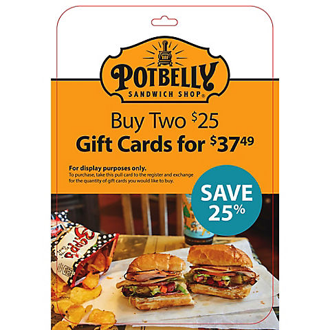$25 Potbelly Sandwiches, 2 pk.