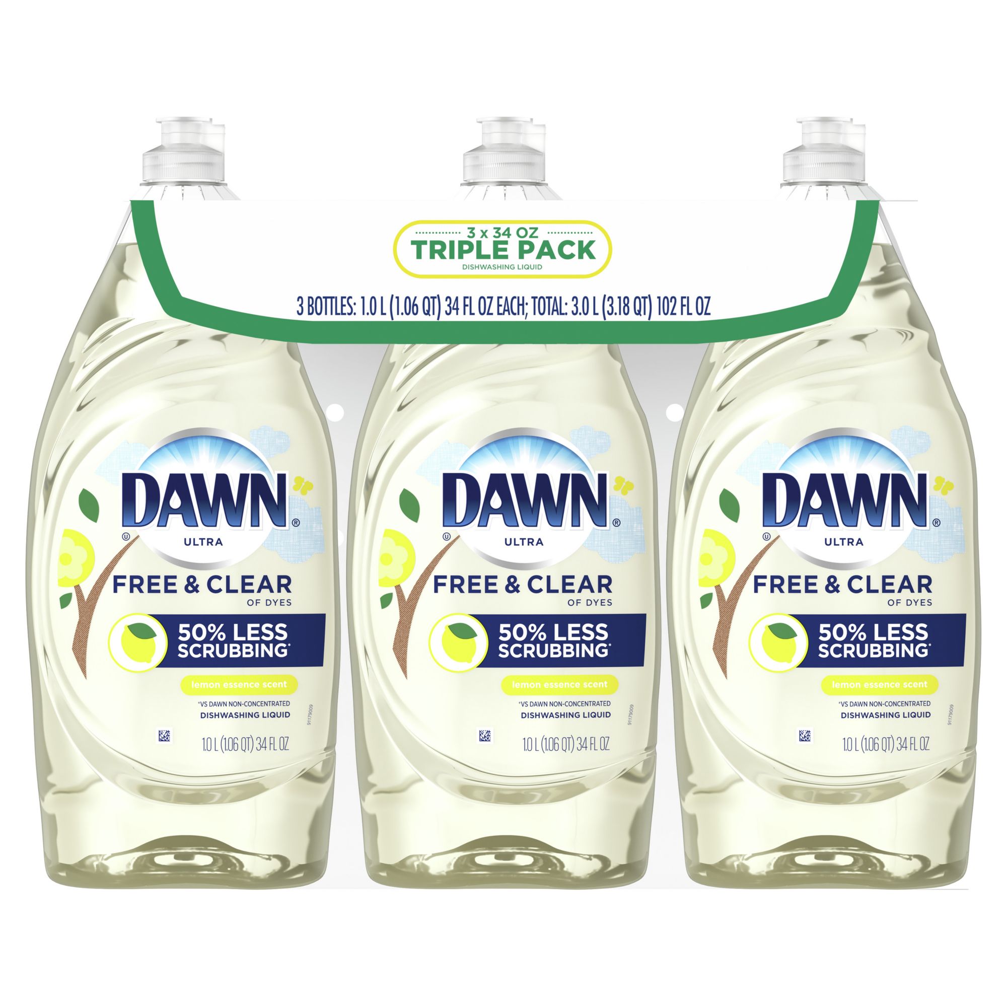 Dawn Free Clear Lemon Essence Dishwashing Liquid Dish Soap 3 Ct Bjs Wholesale Club