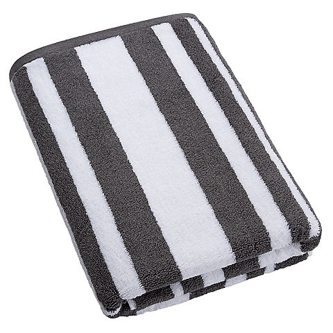 Berkley Jensen Cotton Bath Towel - Medium Gray Stripe