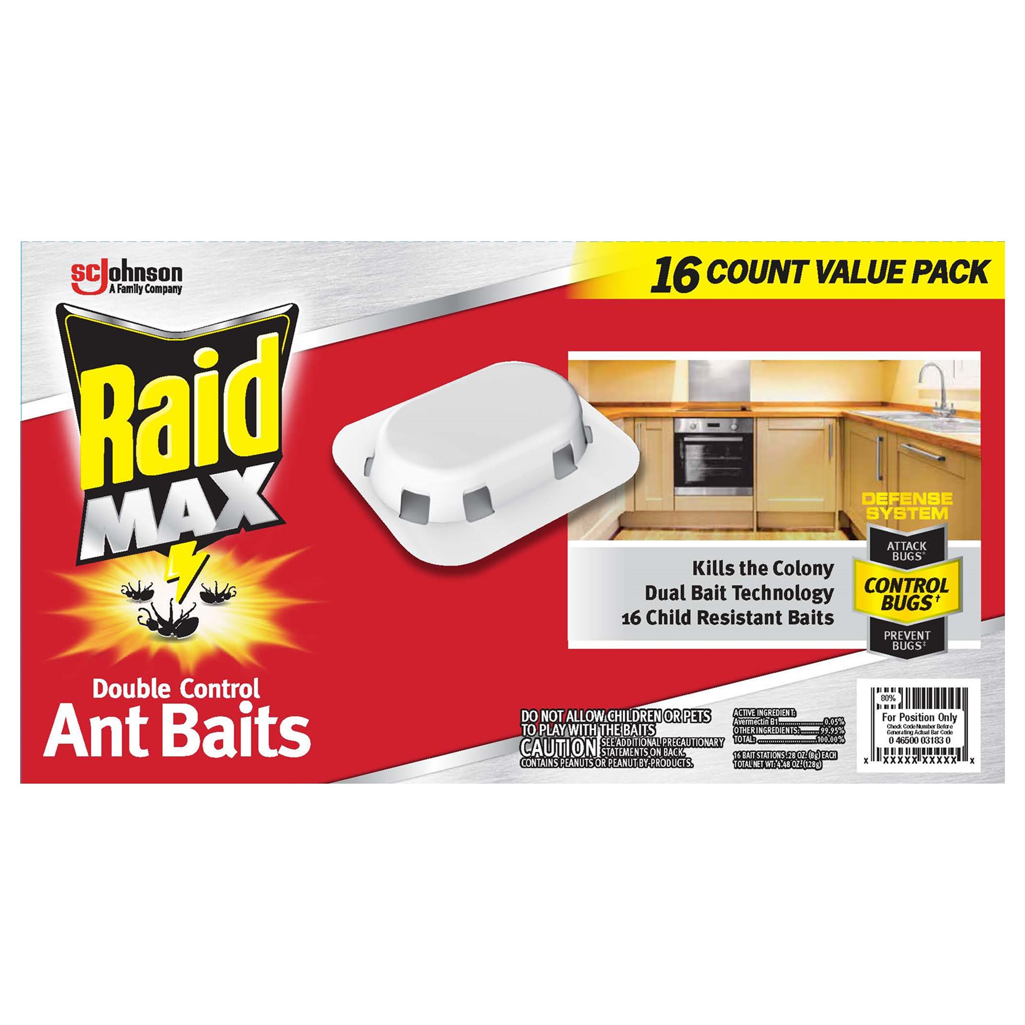 Raid® MAX Double Control Indoor Ant Baits, Ant Killer & Traps, 4-pk