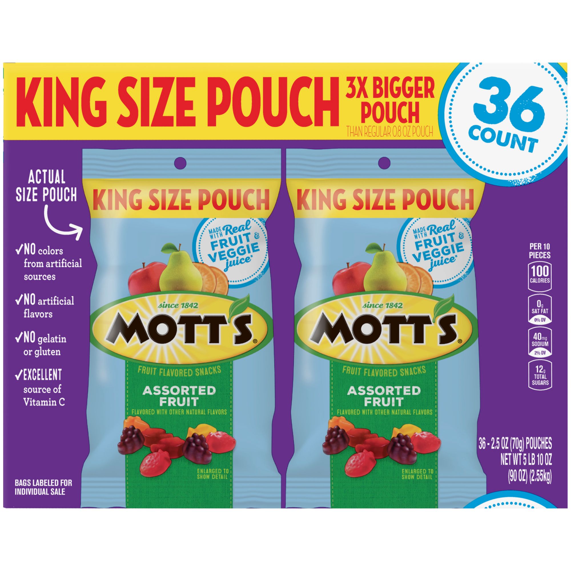 Mott S Fruit Flavored Snacks Assorted Fruit 36ct Bjs Wholesale Club