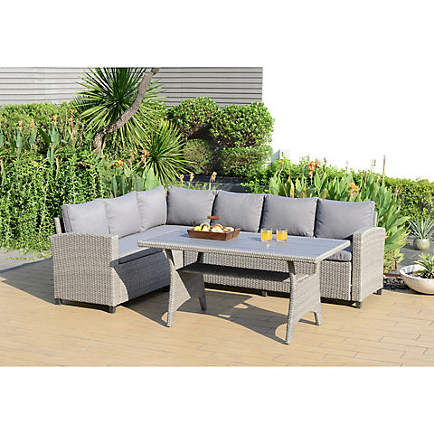 Amazonia Pierre 3-Pc. Wicker Patio Seating Set with Cushions - Gray