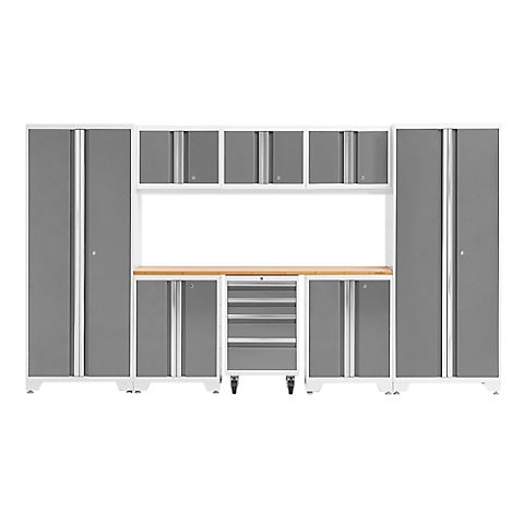 NewAge Bold Series 9-Pc. Garage Cabinet Set - Stainless Steel Worktop