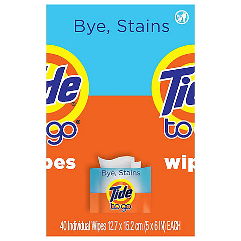 Tide To Go Instant Stain Remover Wipes, 40 ct.