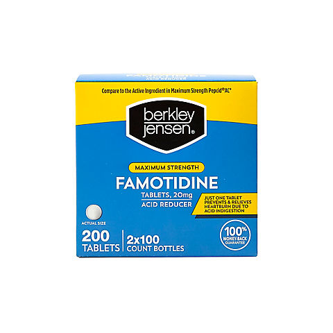 Berkley Jensen Maximum Strength Famotidine Tablets, 200 ct.