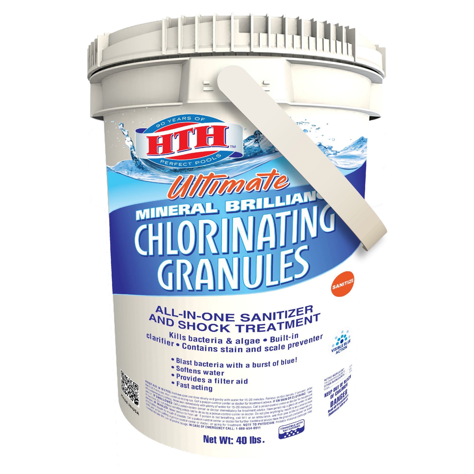 HTH spa™ Care Clear Chlorinating Sanitizer, water, chlorine, disinfectant