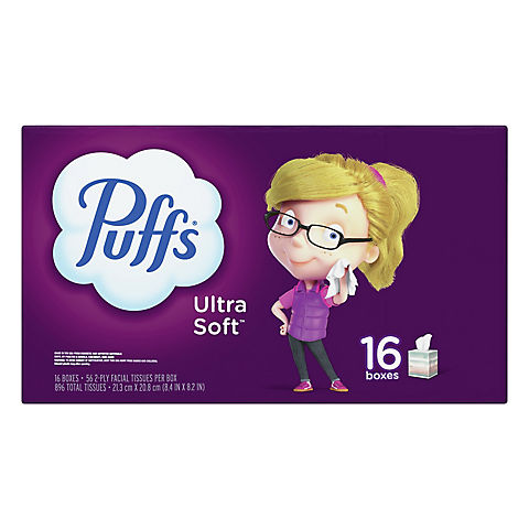 Puffs Ultra Soft and Strong Facial Tissue, 16 ct.