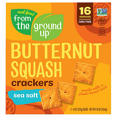 Real Food From The Ground Up Butternut Squash Sea Salt Crackers, 16 oz.