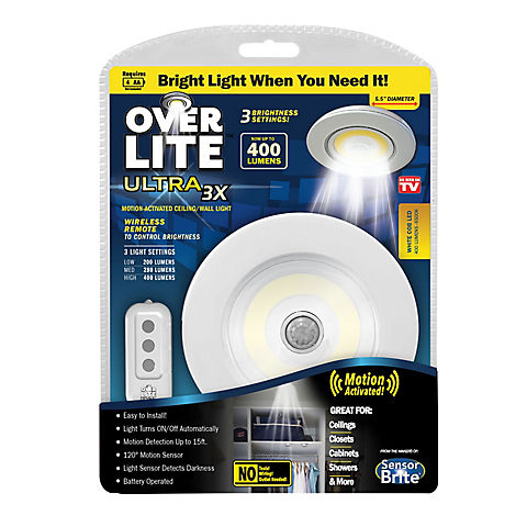 Over Lite Ultra 3X Motion Activated Ceiling/Wall Light