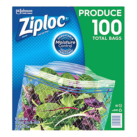 Ziploc Produce Freshness Bags, 100 ct.
