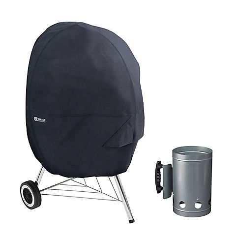 Classic Accessories Water-Resistant 26.5" Kettle BBQ Grill Cover with Charcoal Chimney