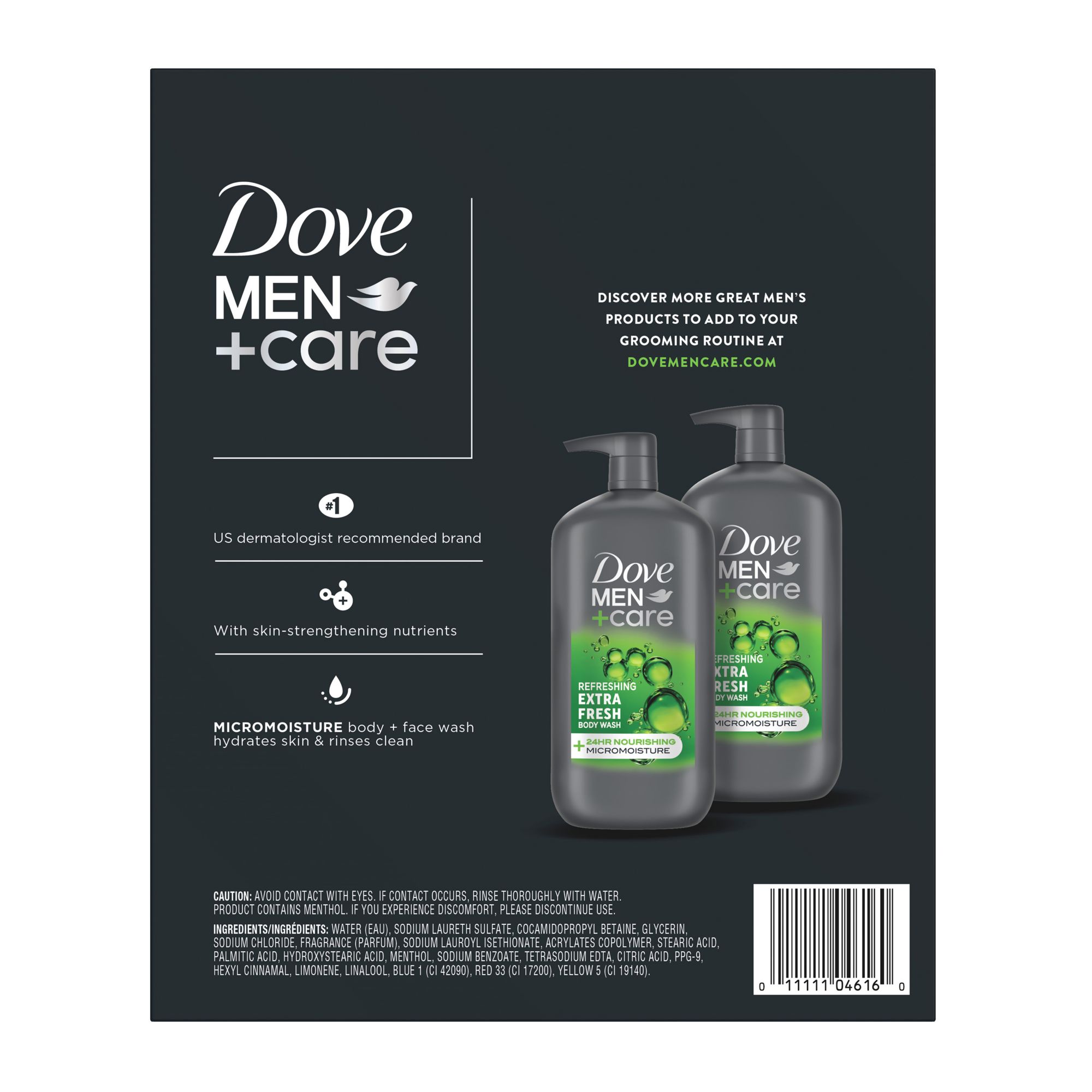 24 Packs : Dove Men+Care Body and Face Bar, Extra Fresh 4 oz, 2 Bar