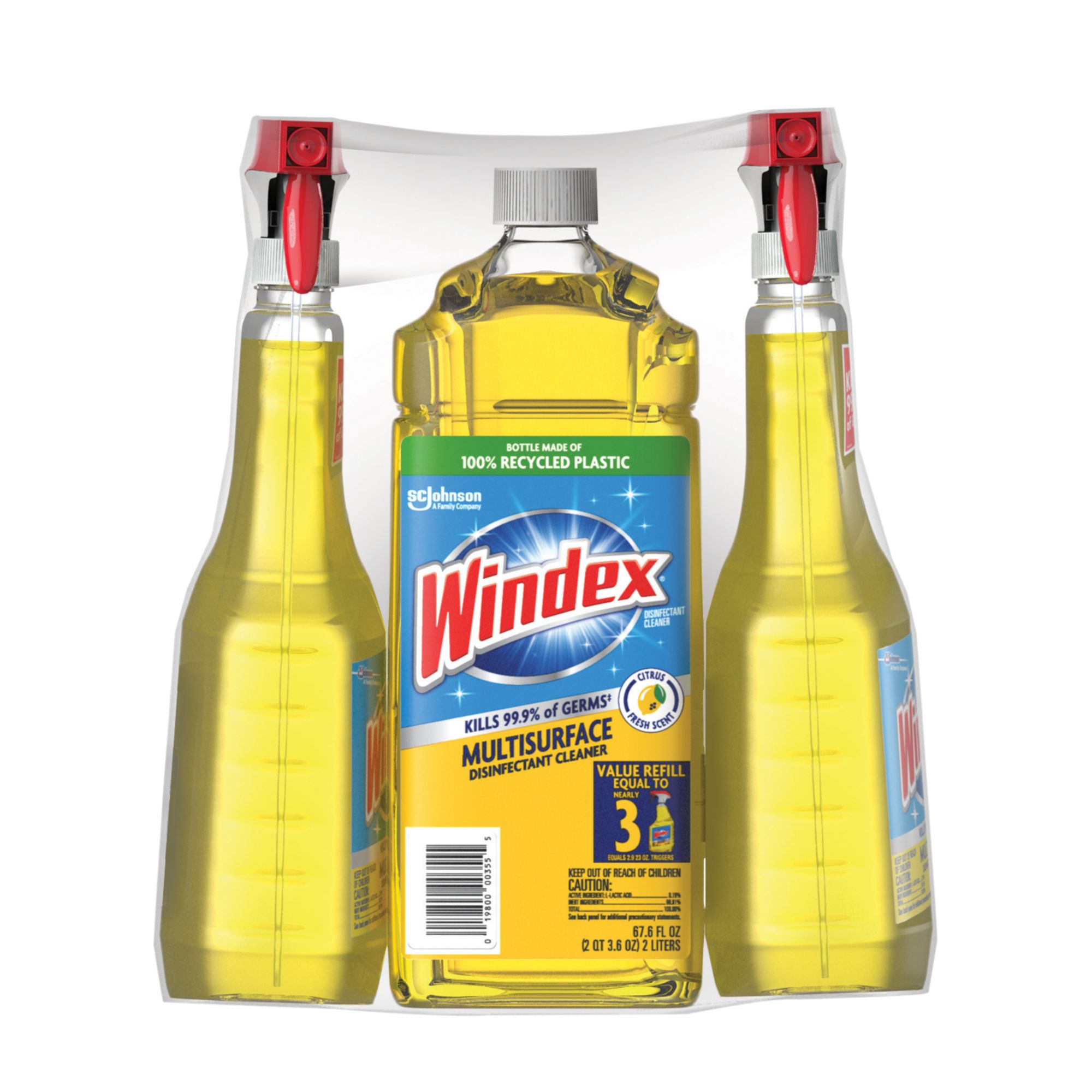 Windex Original Blue Glass and Window Cleaner Bundle - Includes a 23 fl oz  Spray and a 32 fl oz Refill
