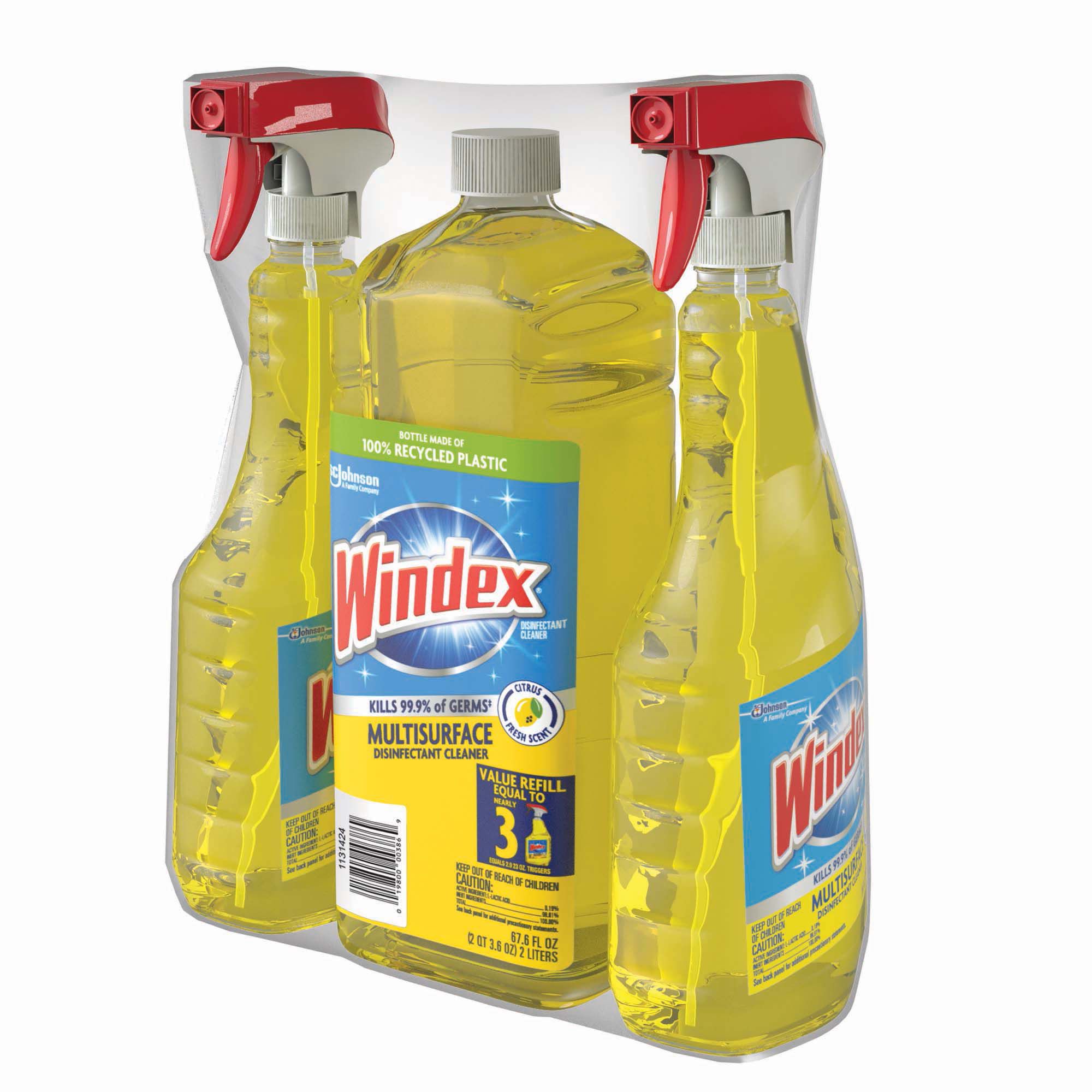 Windex Vinegar Glass Cleaner Refill, 2 Liter  