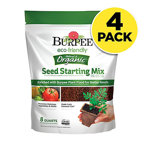 Burpee Eco-Friendly Natural and Organic 8 qt. Seed Starting Mix, 4 pk.