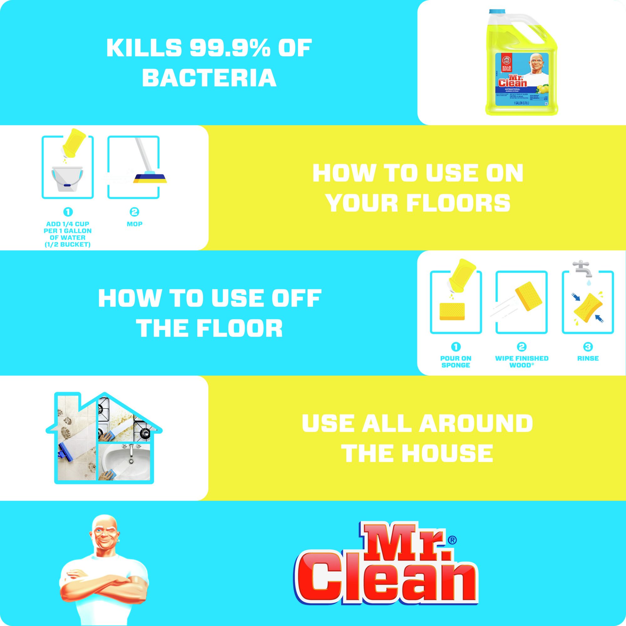 Mr Clean®, Antibacterial Cleaner with Summer Citrus