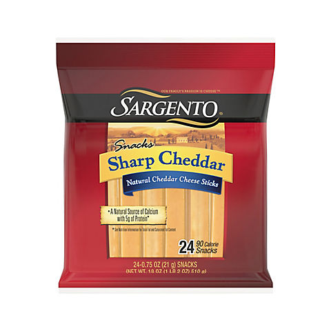 Sargento Natural Blends Sharp Cheddar Cheese Snacks, 24 ct./0.75 oz.