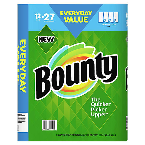 Bounty Select-A-Size Bulk Rolls Paper Towels, White, 12 ct.